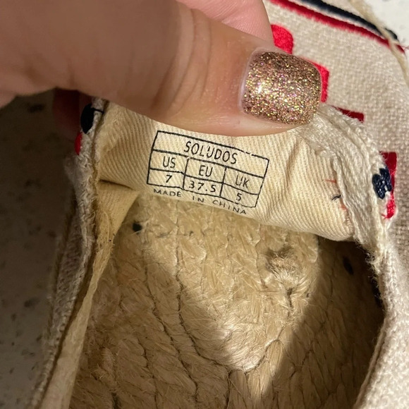 Soludos Embroidered Aztec Print Espadrille Loafer Flats​​​​ - Picture 4 of 6